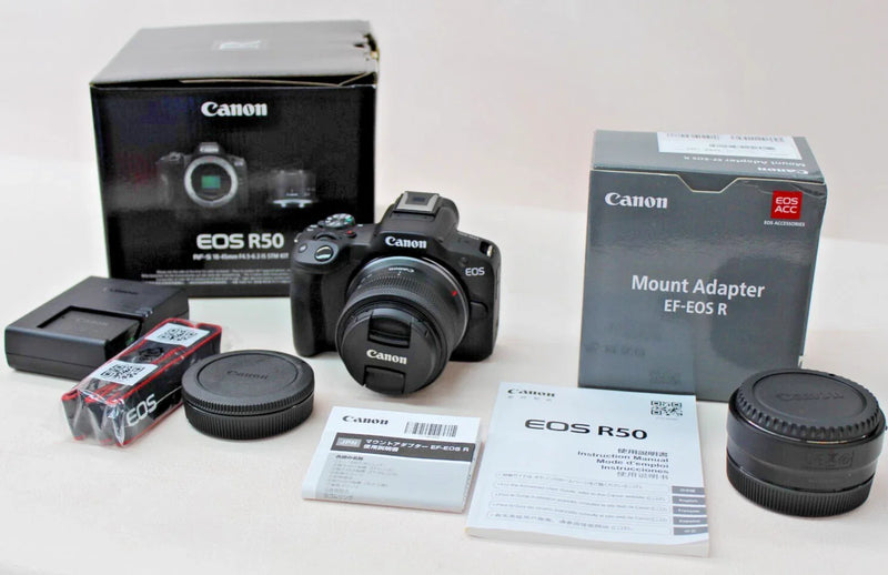 Camera Canon EOS R50 + lente 18-45mm