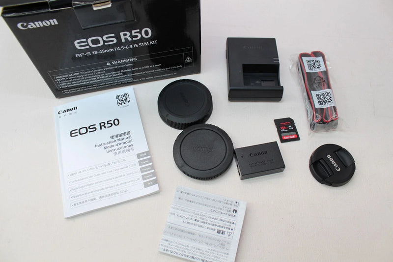 Camera Canon EOS R50 + lente 18-45mm